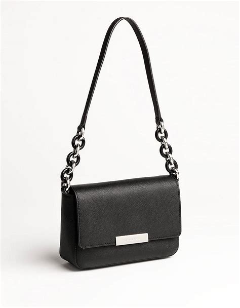 michael kors leather shoulder bag black|Michael Kors small black handbag.